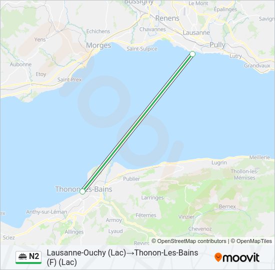 N2 Ferry Line Map