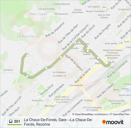 301 Bus Line Map