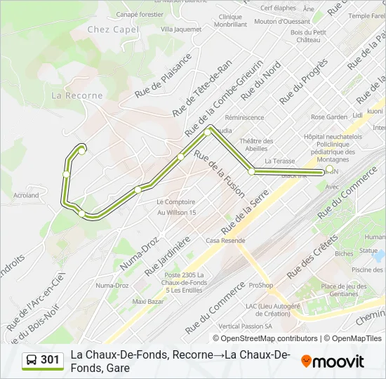 301 Bus Line Map