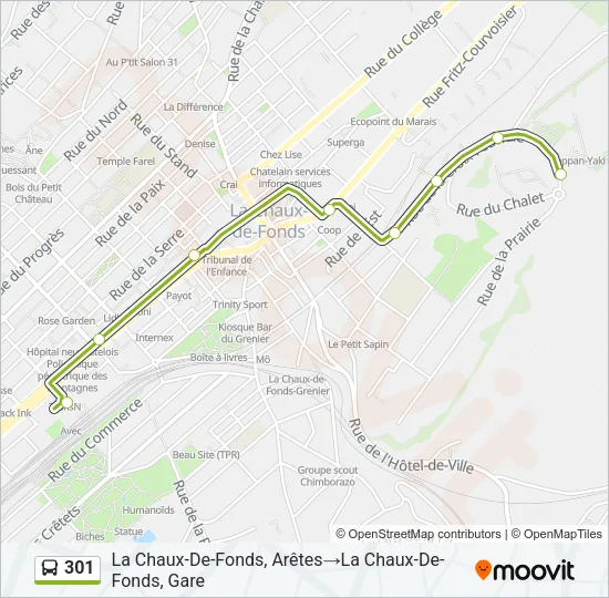301 Bus Line Map