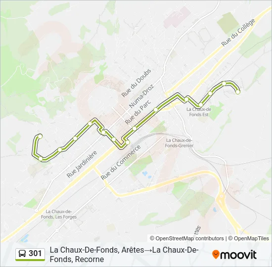 301 Bus Line Map