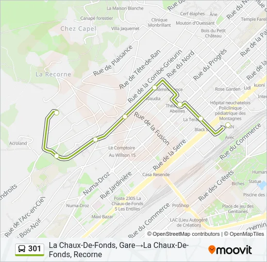 301 Bus Line Map
