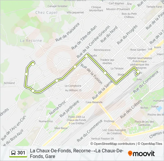 301 Bus Line Map