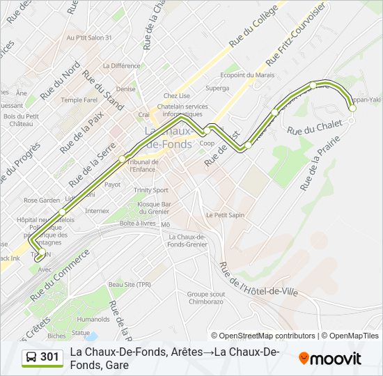 301 Bus Line Map