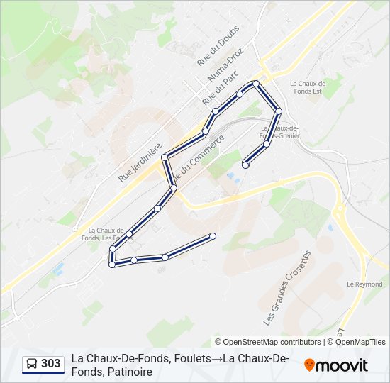 303 Bus Line Map
