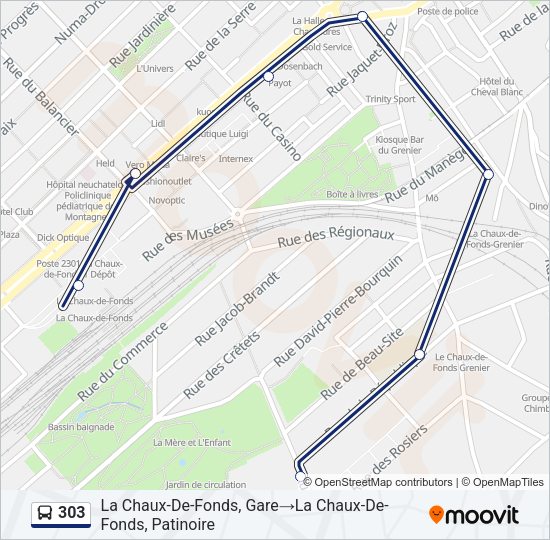 303 Bus Line Map
