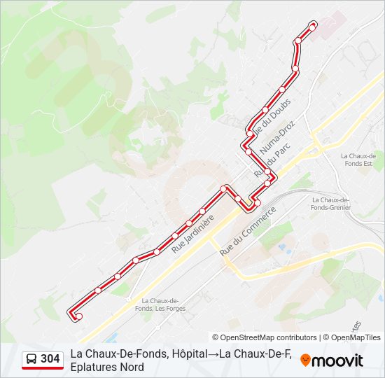 304 Bus Line Map