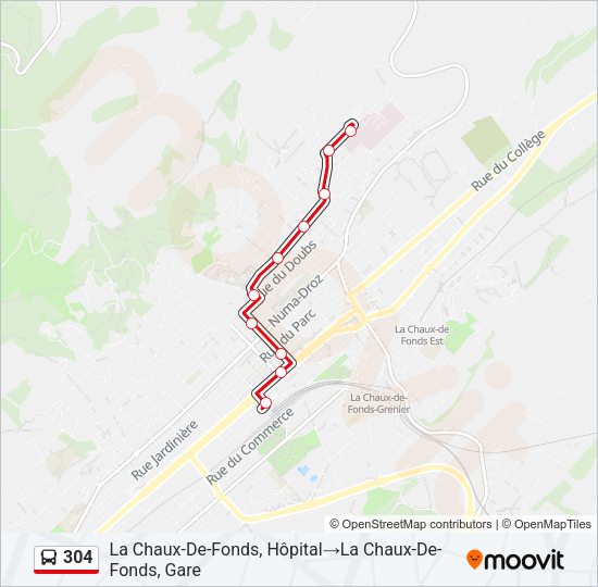 304 Bus Line Map