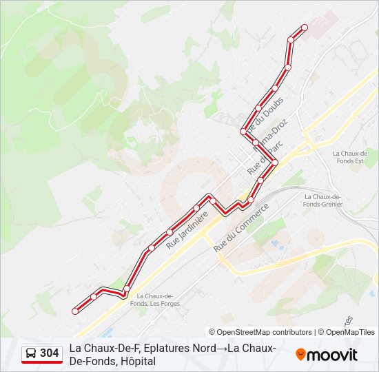 304 Bus Line Map