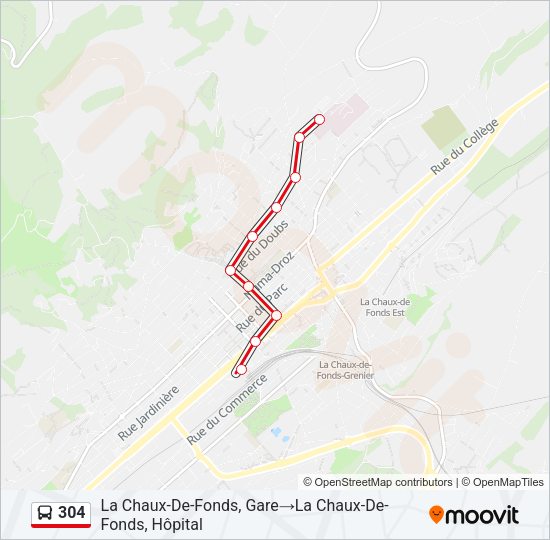 304 Bus Line Map