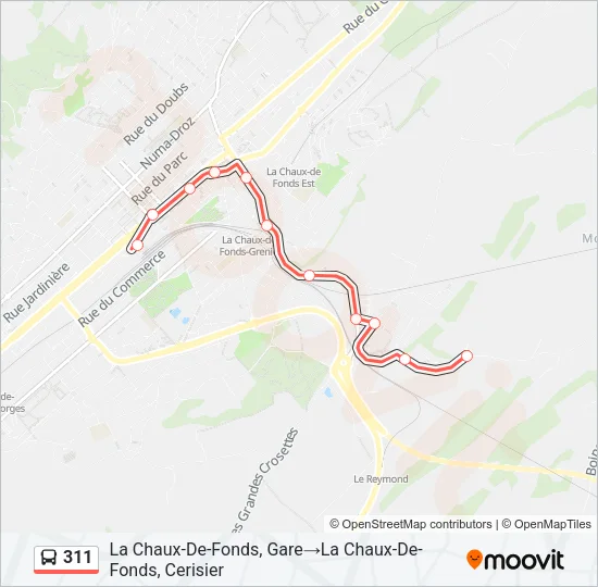 311 Bus Line Map