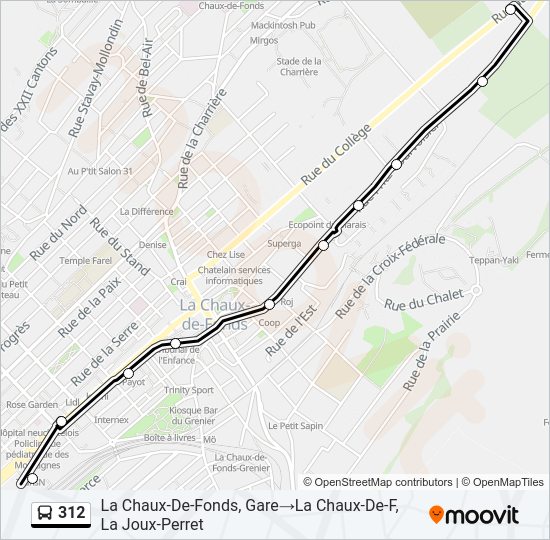 312 Bus Line Map