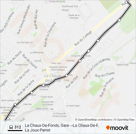 312 Bus Line Map