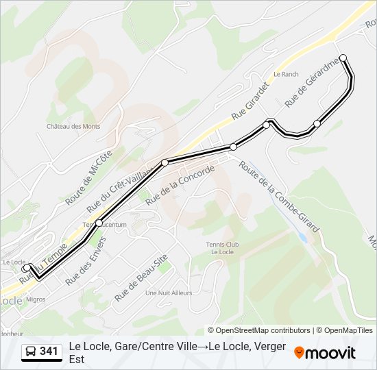 341 Bus Line Map