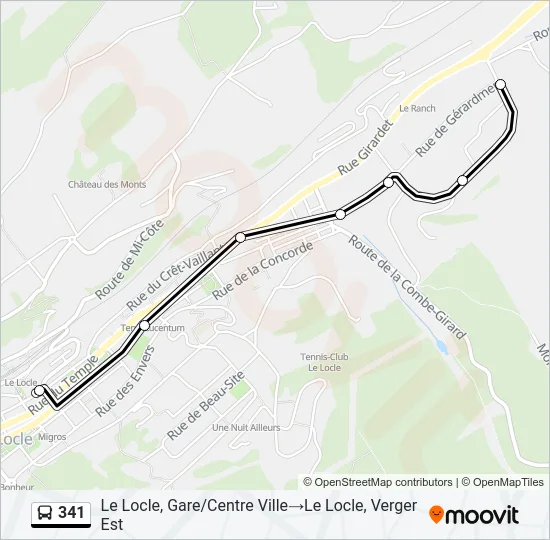 341 Bus Line Map