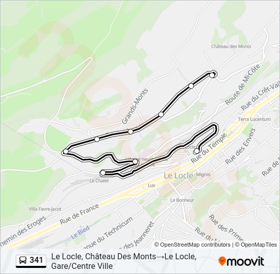 341 Bus Line Map