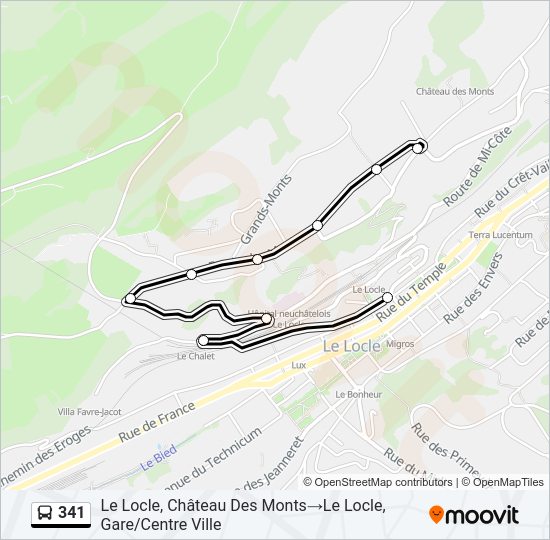 341 Bus Line Map