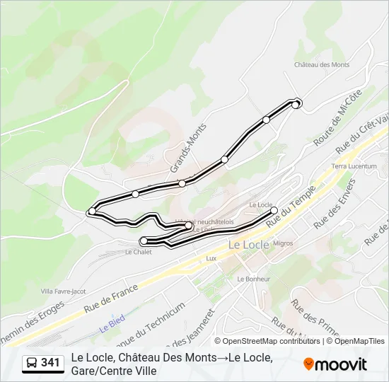 341 Bus Line Map