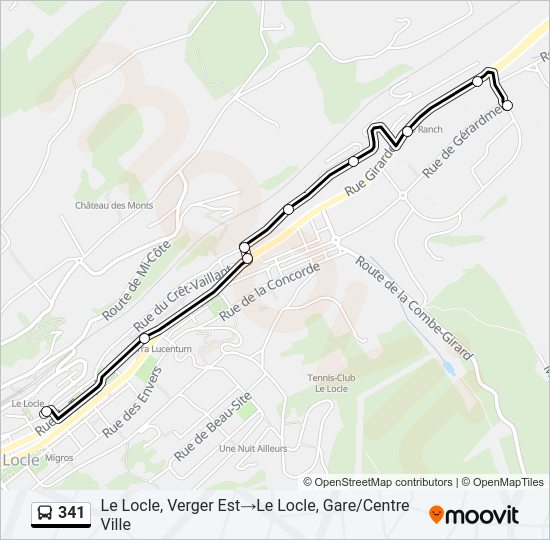 341 Bus Line Map