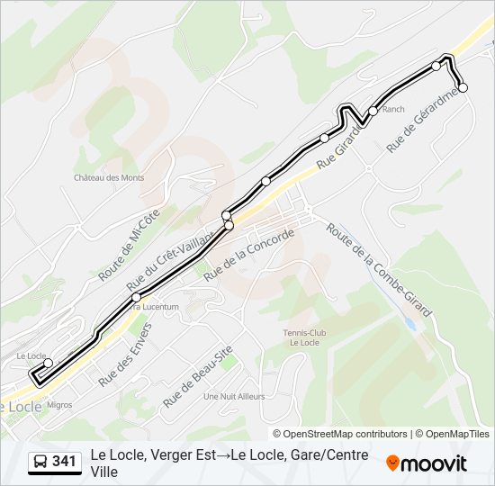 341 Bus Line Map