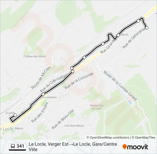 341 Bus Line Map