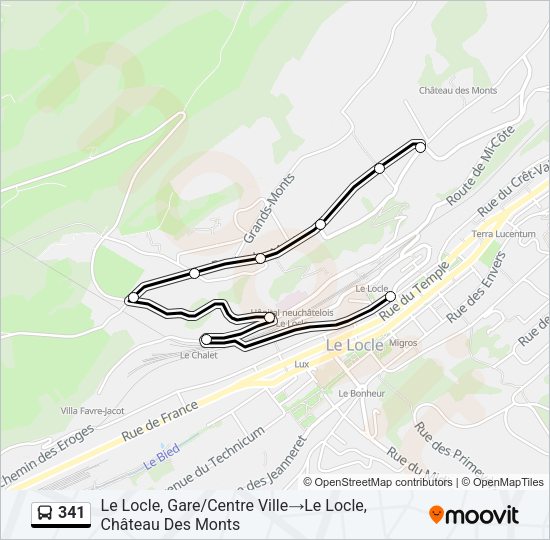 341 Bus Line Map