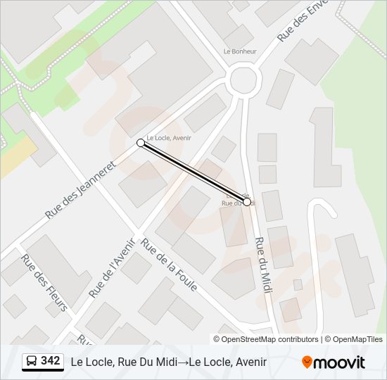 342 Bus Line Map