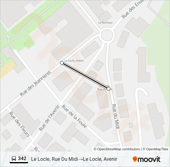 342 Bus Line Map