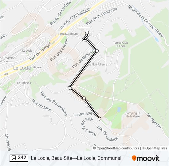 342 Bus Line Map