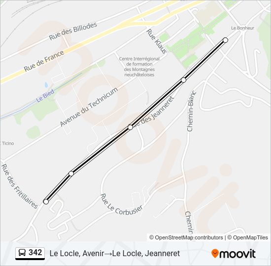 342 Bus Line Map