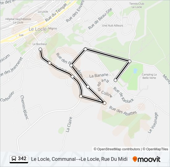 342 Bus Line Map