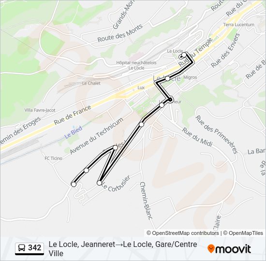342 Bus Line Map