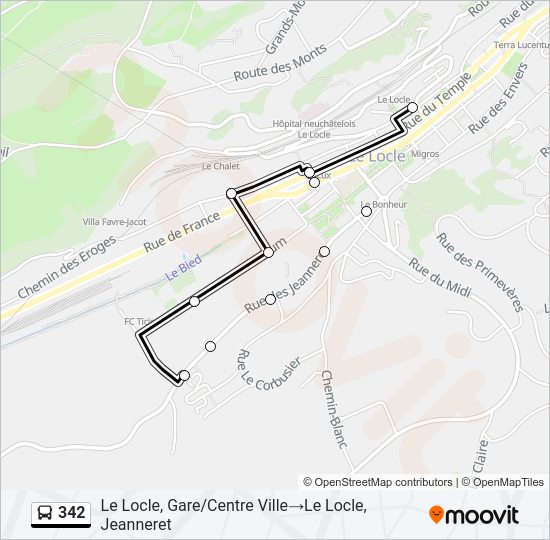 342 Bus Line Map