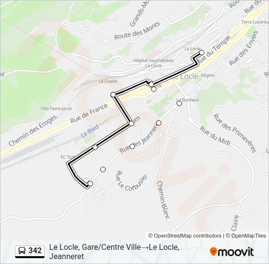 342 Bus Line Map