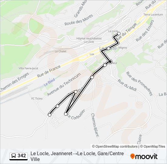 342 Bus Line Map