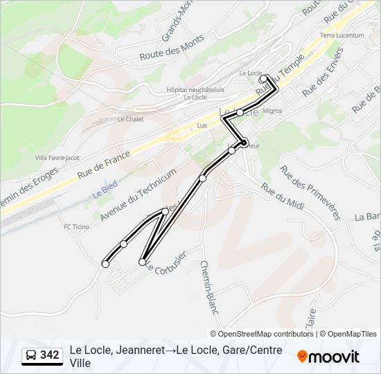 342 Bus Line Map