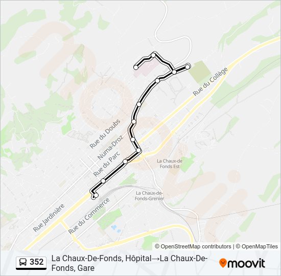 352 Bus Line Map
