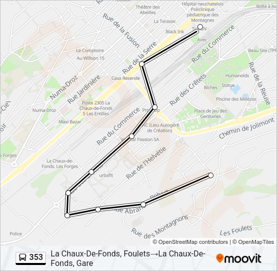 353 Bus Line Map