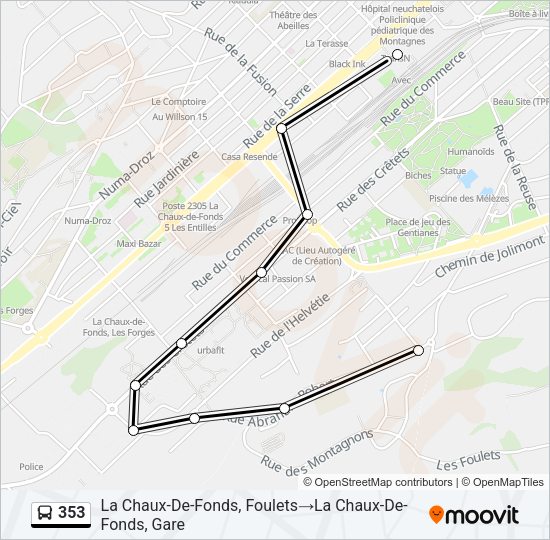 353 Bus Line Map