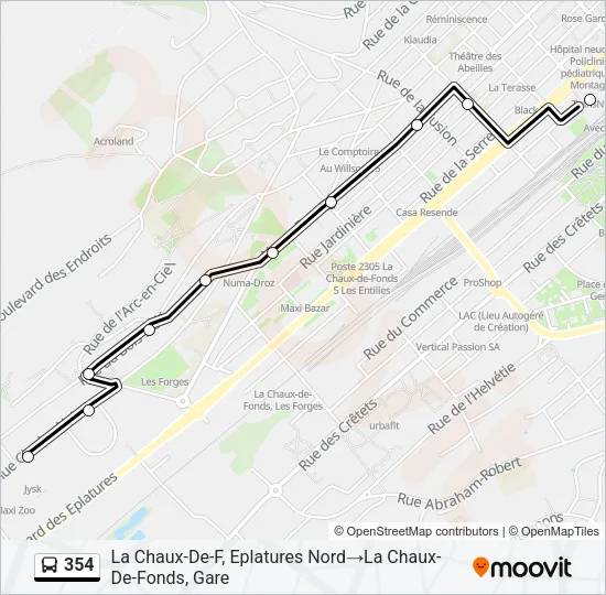 354 Bus Line Map