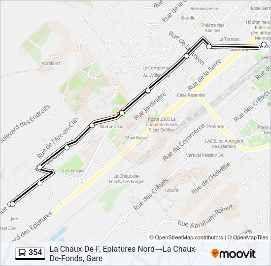 354 Bus Line Map