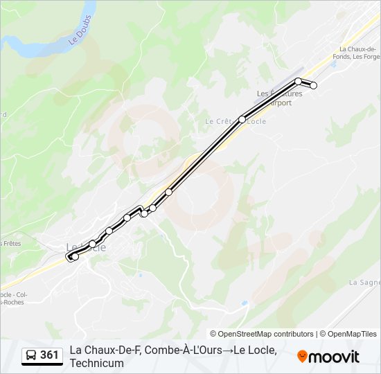 361 Bus Line Map