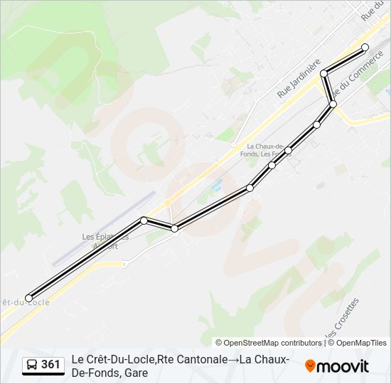 361 Bus Line Map