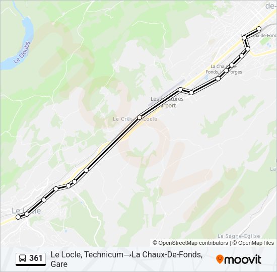 361 Bus Line Map