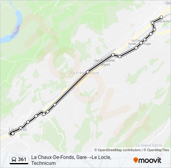 361 Bus Line Map