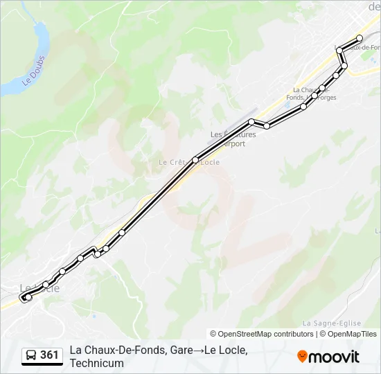 361 Bus Line Map