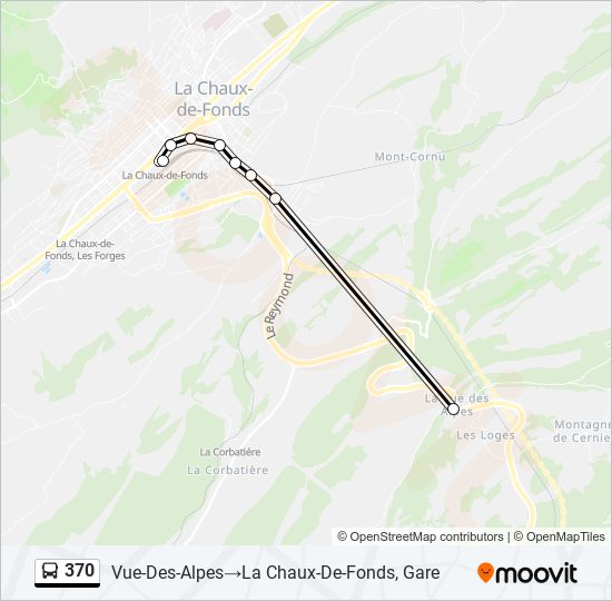 Plan de la ligne 370 de bus