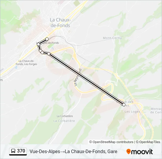 Plan de la ligne 370 de bus