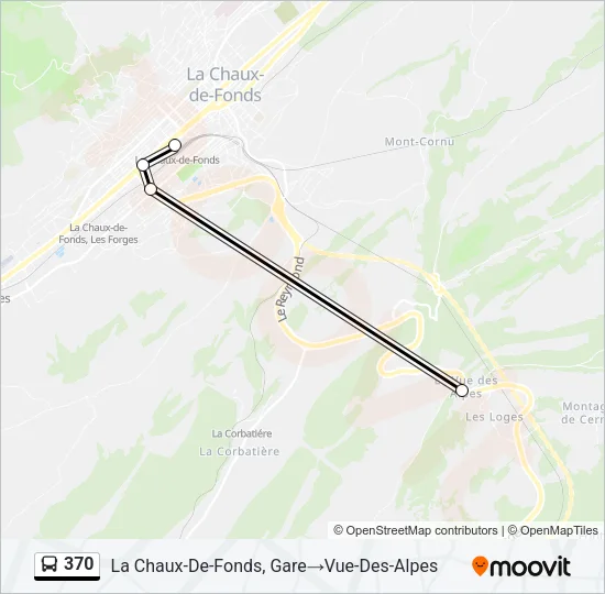 Plan de la ligne 370 de bus