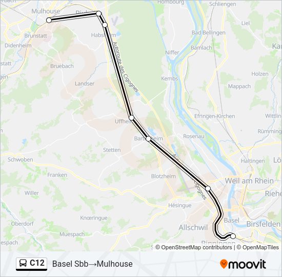C12 Bus Line Map